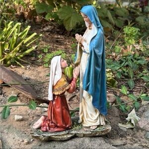 Mary Our Lady of Lourdes and Saint Bernadette 10.5” Religious Saint Statue